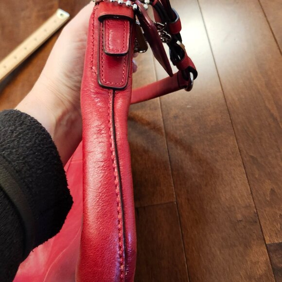 Coach red leather scout hobo bag vintage - Picture 9 of 15